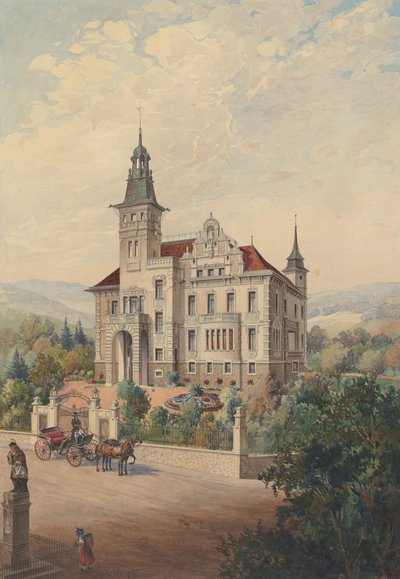 Ansicht einer Schweizer Villa von Rudolf von Alt