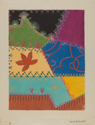 Crazy Quilt Detail, ca. 1939 von Ruth M Barnes