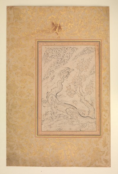 Drache und Wolken, ca. 1600 von Sadiqi Beg.