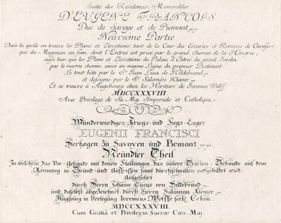 Titelblatt des neunten Teils von Salomon Kleiner