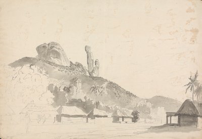 Felsformation über einem Dorf von Samuel Davis