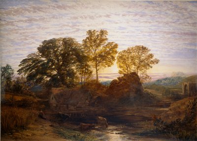 Die Wassermühle, ca. 1848-1849 von Samuel Palmer