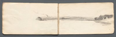 Skizzenbuch: Landschaft mit Segelbooten, 1814 von Samuel Prout