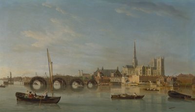 Der Bau der Westminster-Brücke von Samuel Scott