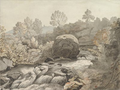 Ein felsiger Bach, Italien, ca. 1786-1791 von Samuel Woodforde