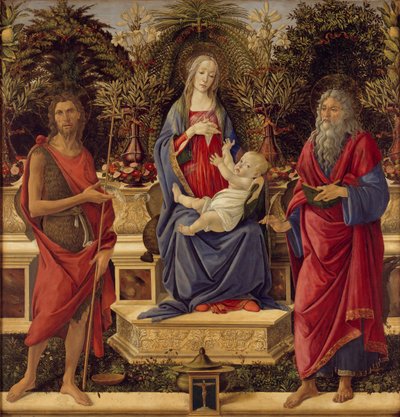 Thronende Madonna mit Kind und Heiligen, 1485 von Sandro Botticelli