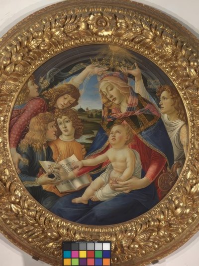 Maria mit Kind und fünf Engeln von Sandro Botticelli