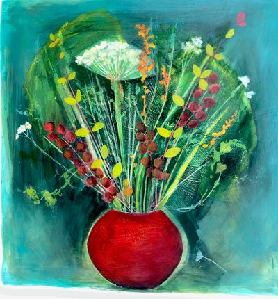 Kastanienbraune Vase, 2022 von Sarah Thompson Engels