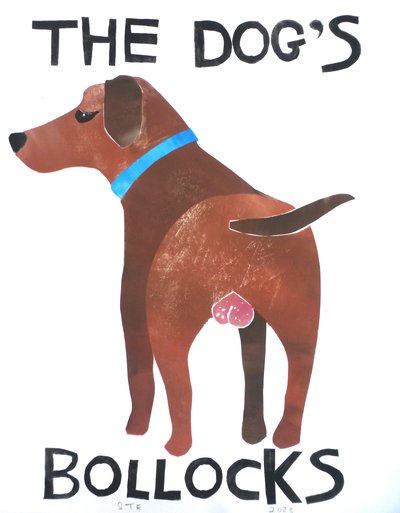 The dog’s bollocks, 2023 von Sarah Thompson Engels