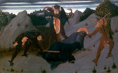 Der heilige Antonius von Teufeln geschlagen, 1423-1426 von Sassetta