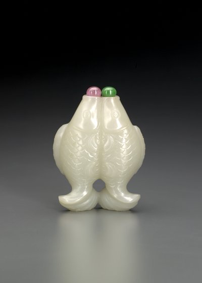 Doppelfisch-Schnupftabakflasche von School Chinese