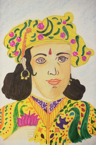 Kaiser Ashoka (Aquarell) von School Indian