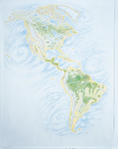 Physische Karte von Amerika von School Italian