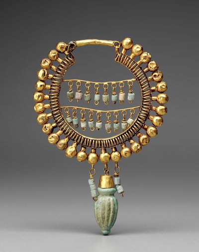 Ohrring, 550-330 v. Chr. (Gold & Fayence) von School Persian