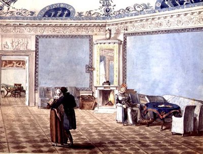 Neoklassischer blauer Zeichensaal in St. Petersburg von School Russian