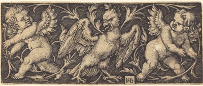 Ornament mit Adler und zwei Genien von Sebald Beham