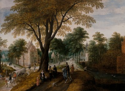 Allee mit einem eleganten Reiter von Sebastian Vrancx