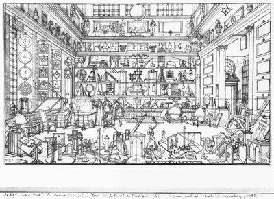 Physikkabinett, 1687 von Sebastien I Le Clerc