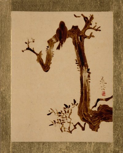 Krähe auf Baum von Shibata Zeshin