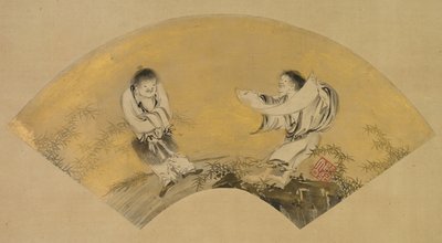 Hanshan und Shide Kanzan und Jittoku, Mitte 1500er Jahre von Shikibu Terutada