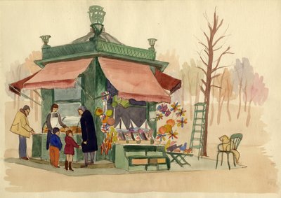 Kiosk, der Spielzeug verkauft, Paris, Frankreich, ca. 1951 von Shirley Markham