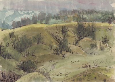 Landschaft mit Büschen, Italien von Shirley Markham