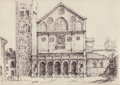 Romanische Kirche, Italien, ca. 1950 von Shirley Markham