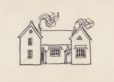 Das Schulhaus, Little Bedwyn, 1980er Jahre von Shirley Markham