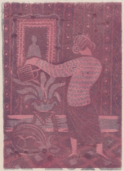 Frau gießt Pflanzen, ca. 1951 von Shirley Markham