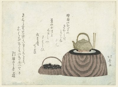 Ein Wasserkessel auf einem Kohlenbecken von Shotei Hokuju