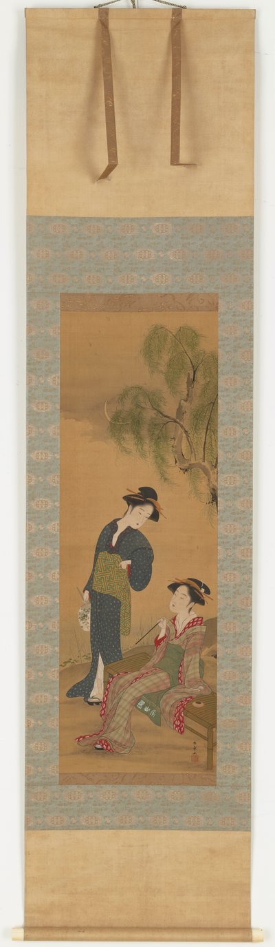 Zwei Frauen unter einem Weidenbaum von Shunsho