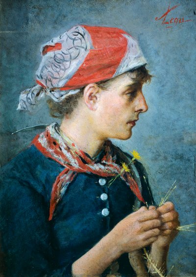 Zopfmacherin von Silvestro Lega