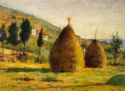 Heuhaufen in der Sonne von Silvestro Lega