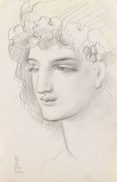 Studie eines bekränzten Kopfes, 1867 von Simeon Solomon