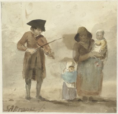 Straßenmusiker mit Frau und Kindern von Simon Andreas Krausz