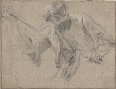 Ein bärtiger Mann mit einem Stab von Simon Vouet