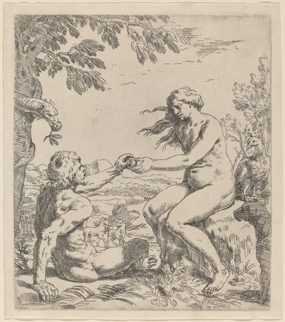 Adam und Eva von Simone Cantarini