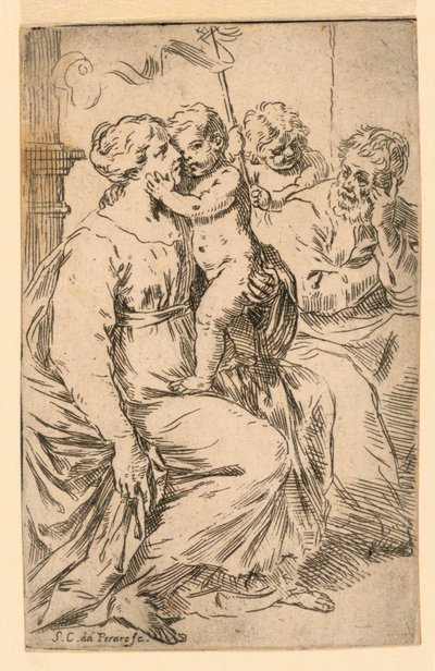 Die Heilige Familie mit Johannes dem Täufer von Simone Cantarini