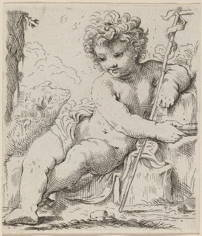 Der Heilige Johannes als Kind von Simone Cantarini