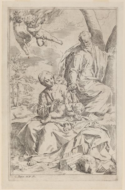Die Rast auf der Flucht nach Ägypten von Simone Cantarini