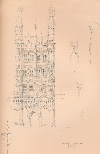 Victoria Tower, Westminster, ca. 1837-1904 von Sir Charles Barry