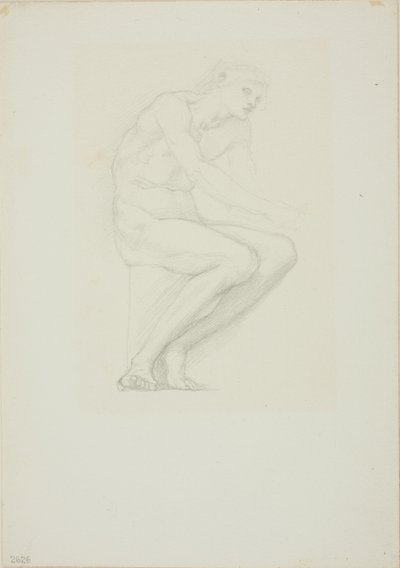 Sitzender männlicher Akt von Sir Edward Burne Jones
