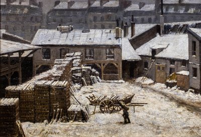 Schnee in Paris von Stanislas Victor Edouard Lepine