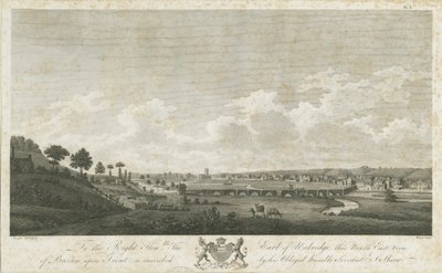 Burton-upon-Trent Brücke und Stadt (1779) von Stebbing Shaw