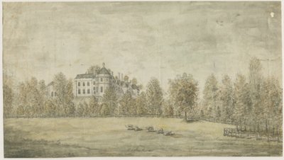 Hagley Hall: Aquarell, undatiert [1795] von Stebbing Shaw