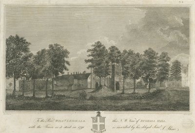 Rushall Castle/Hall: Gravur von Stebbing Shaw