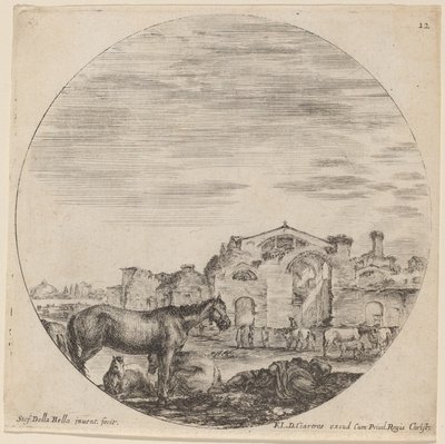 Bäder des Diokletian und schlafender Hirte von Stefano della Bella