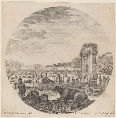 Campo Vaccino, 1646 von Stefano della Bella