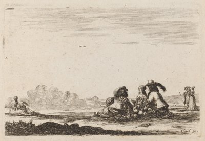 Herren und Damen im Gespräch, 1642 von Stefano della Bella
