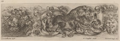 Ornamentaler Fries mit Leopard, wahrscheinlich 1648 von Stefano della Bella